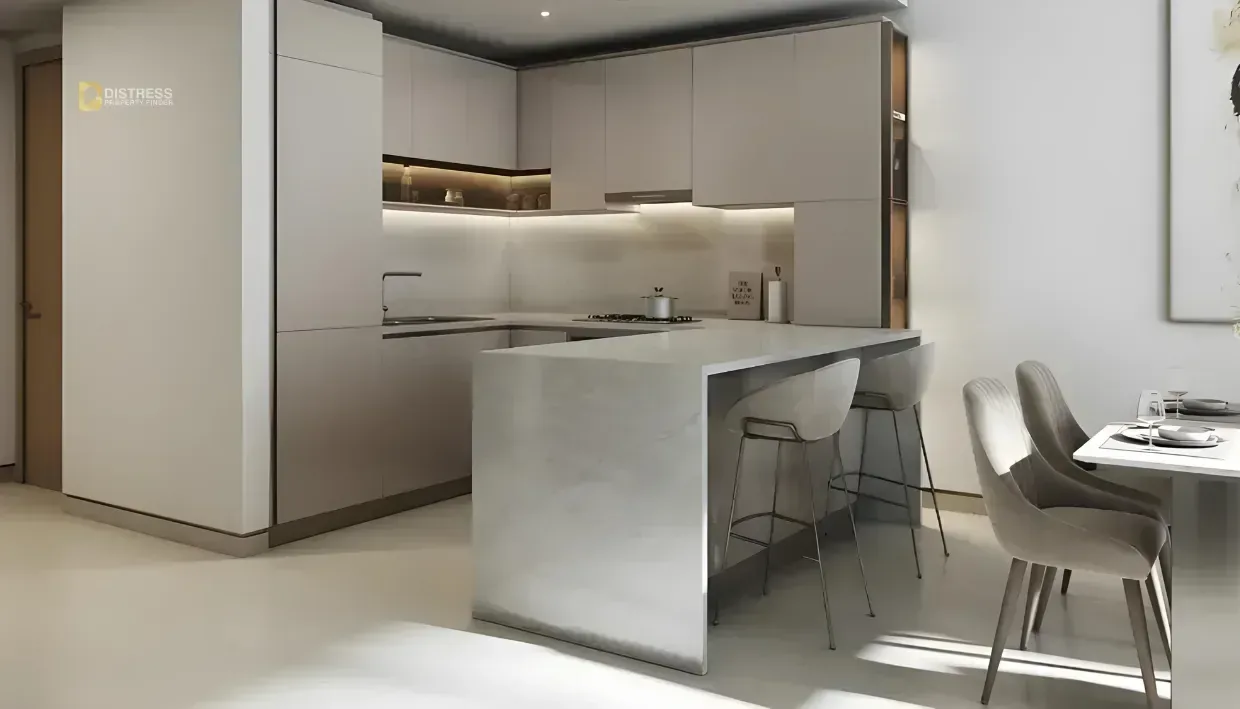 1-Bedroom Apartment 350 Riverside Crescent Sobha Hartland 2 — Study Burj Khalifa Kitchen
