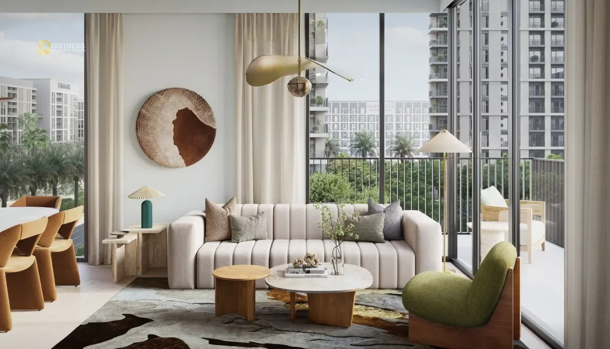 1-Bedroom Apartment Park Lane Building 1A Dubai Hills Estate — Emaar Interiors By At Estate Living Area