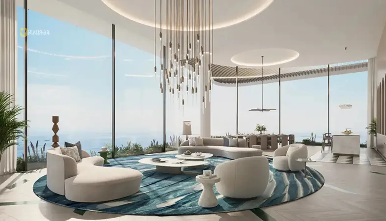1-Bedroom Apartment Sensia Maritime City — By Beyond At Dubai Living Room