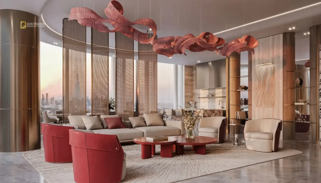 2-Bedroom Apartment Binghatti Skyblade Downtown Dubai — Dubai Living Room