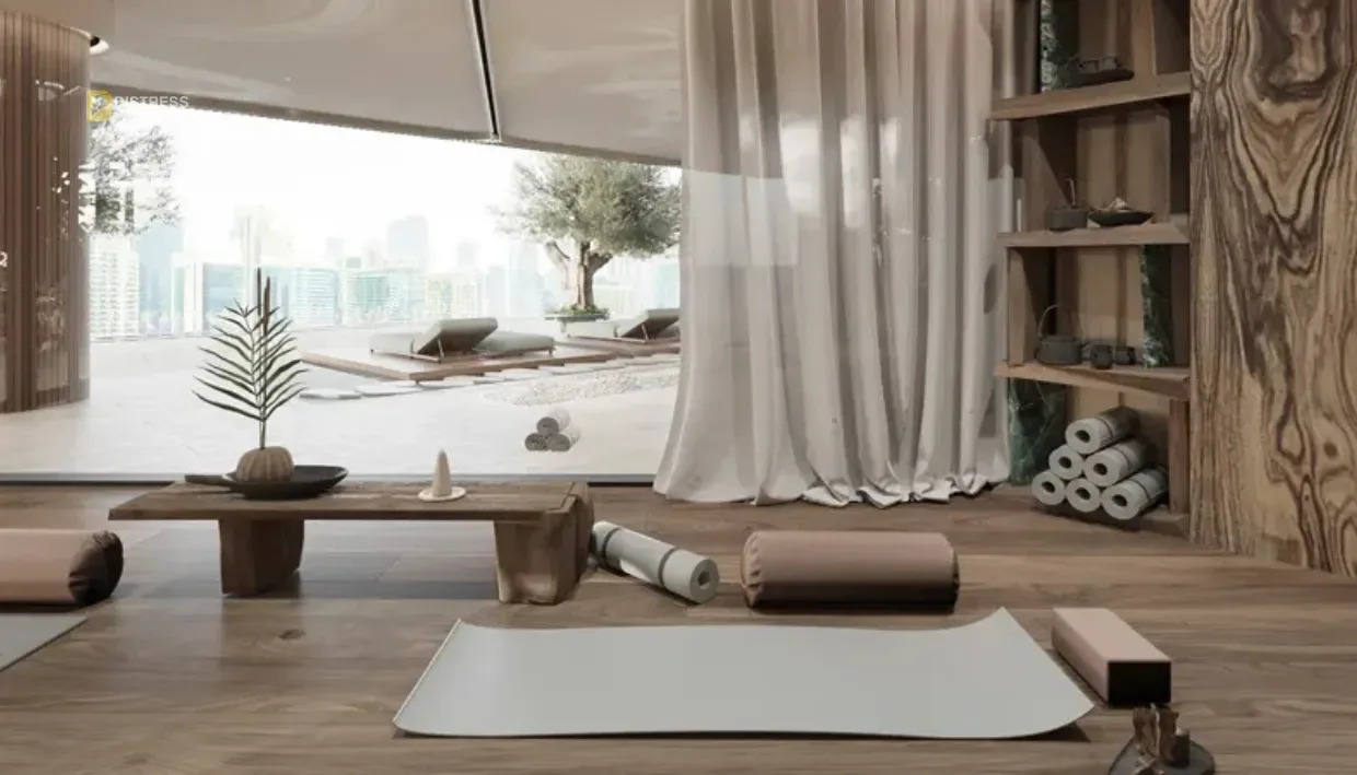 2-Bedroom Apartment EYWA Business Bay — Yoga Room