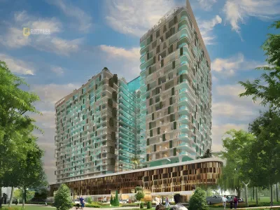 2-Bedroom Apartment Peace Lagoons Dubailand — Bedroom Apartment With Private Pool Balcony In