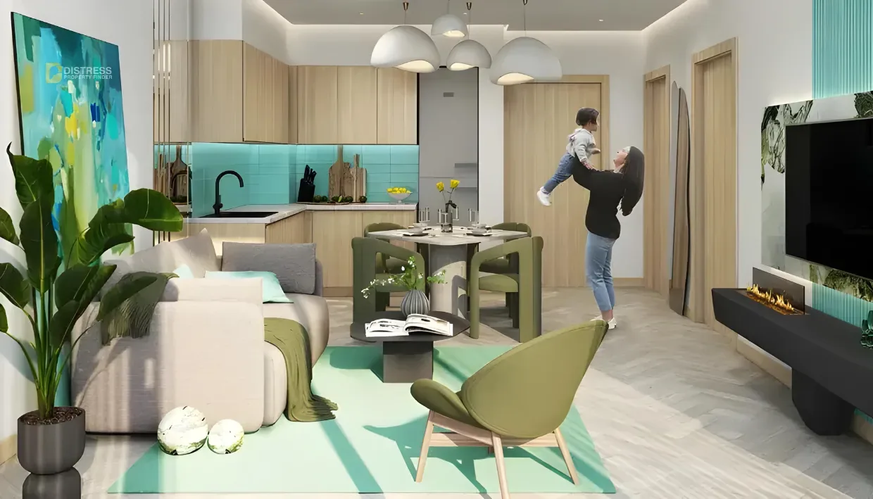 2-Bedroom Apartment ELO Damac Hills 2 — Properties Living Room