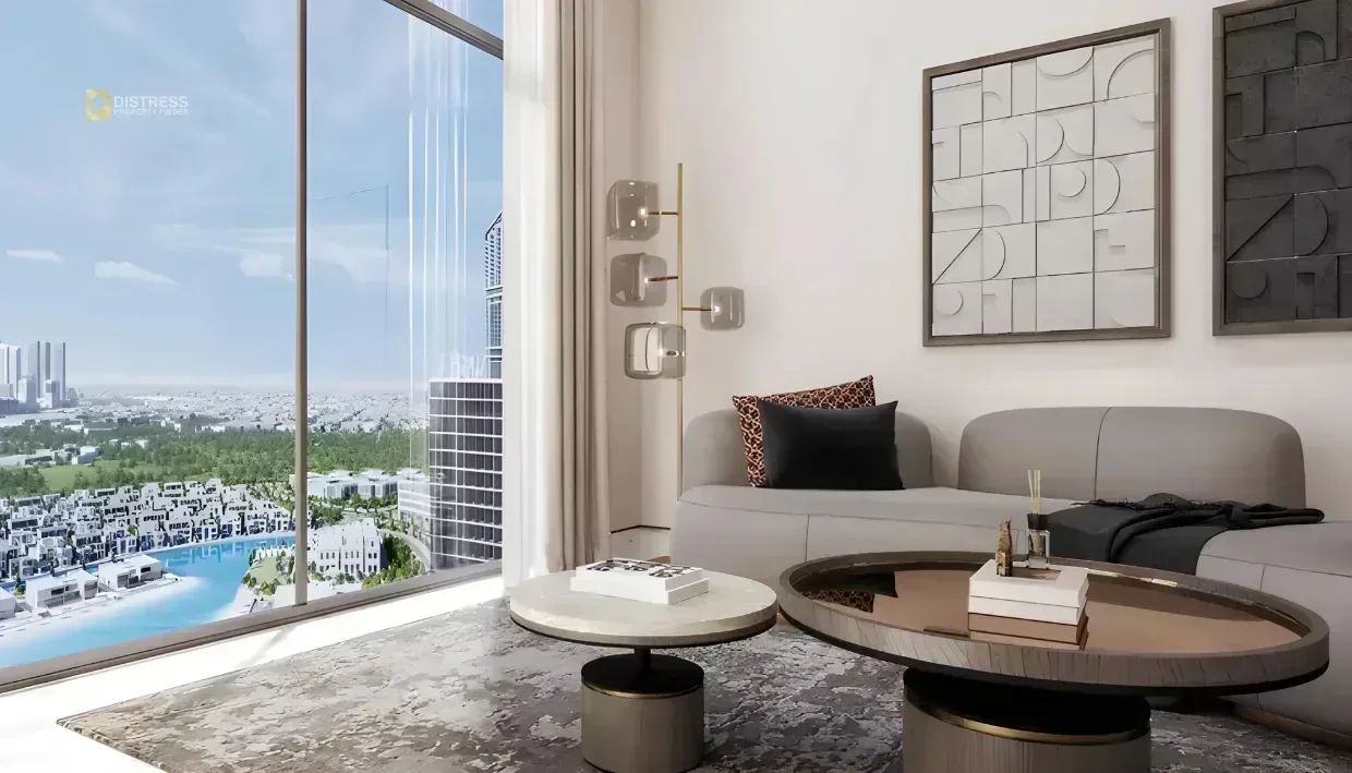 2-Bedroom Apartment 350 Riverside Crescent Sobha Hartland 2 — 1br Study Burj Khalifa Living