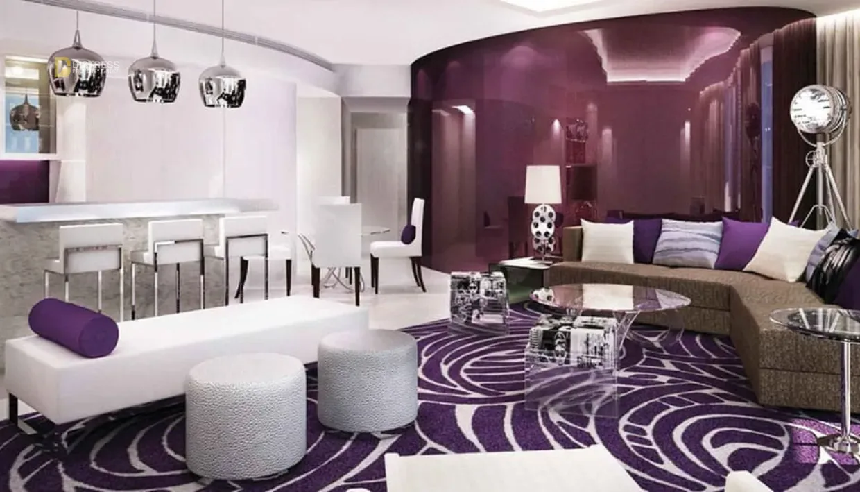 2-Bedroom Apartment Business Bay Dubai — At By Damac Properties Living Room