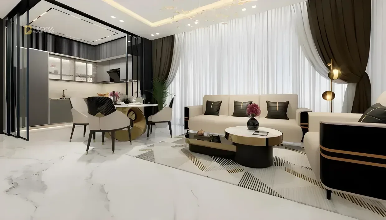 2-Bedroom Apartment BAYZ 101 Business Bay — By Properties At Living Room