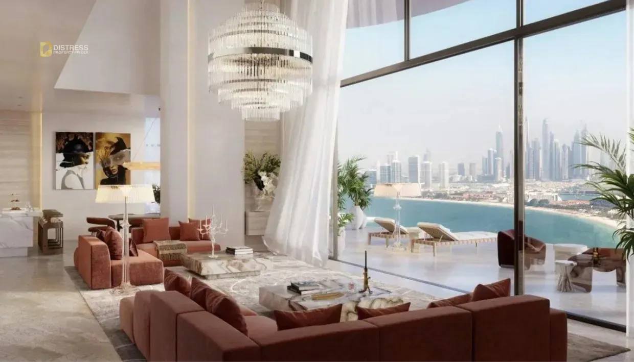 2-Bedroom Apartment SLS Residences The Palm Palm Jumeirah — Residences At The Dubai Living Room