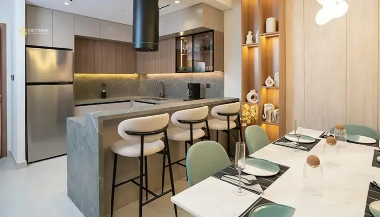 2-Bedroom Apartment Tulip Oasis Dubailand — Kitchen With Dinning