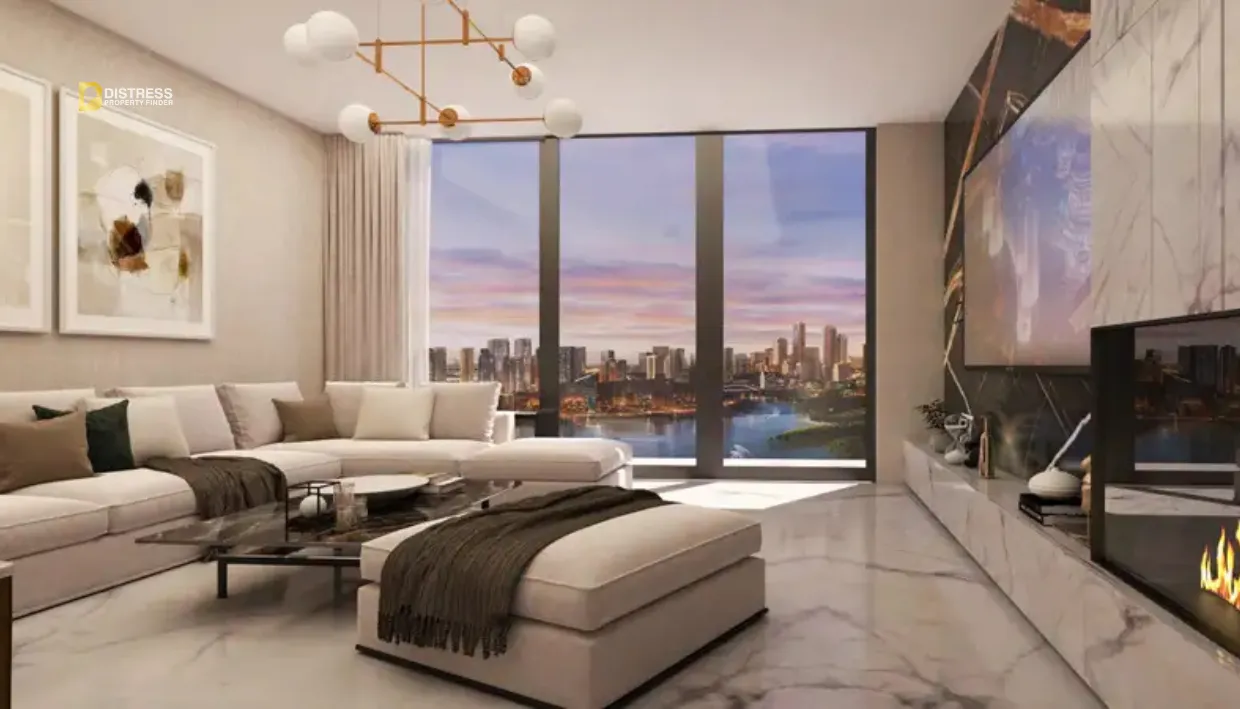 Binghatti Crest at JVC, Dubai by Binghatti Developers - tv lounge