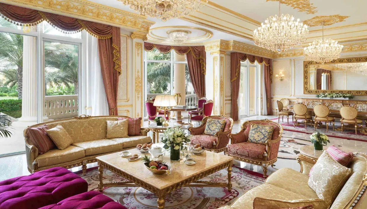 2-Bedroom Apartment Raffles The Palm Palm Jumeirah — Dubai Living Room