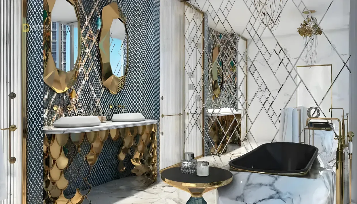 2-Bedroom Apartment Chic Tower Business Bay — At Dubai By Damac Properties Bathroom