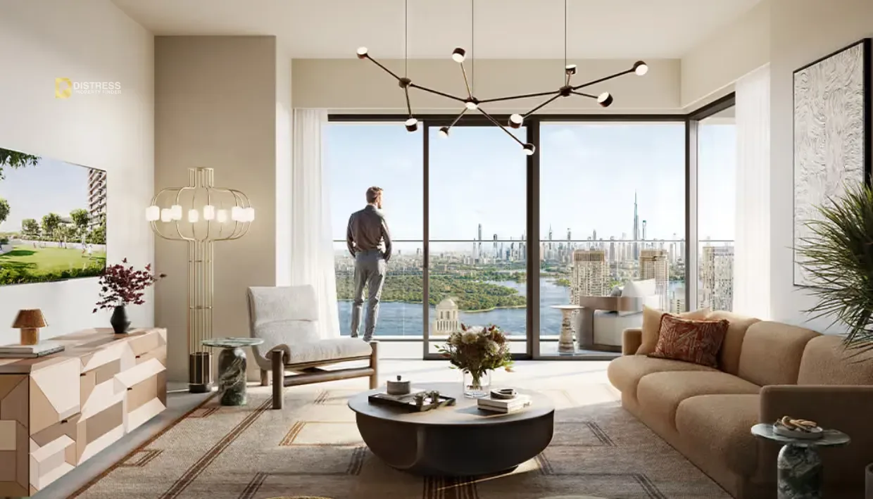 2-Bedroom Apartment Altan Dubai Creek Harbour — Dubai Living Room
