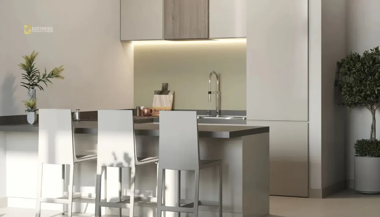 2-Bedroom Apartment Crest Grande Sobha Hartland — 1br Apartment For Sale Tower Distr Kitchen