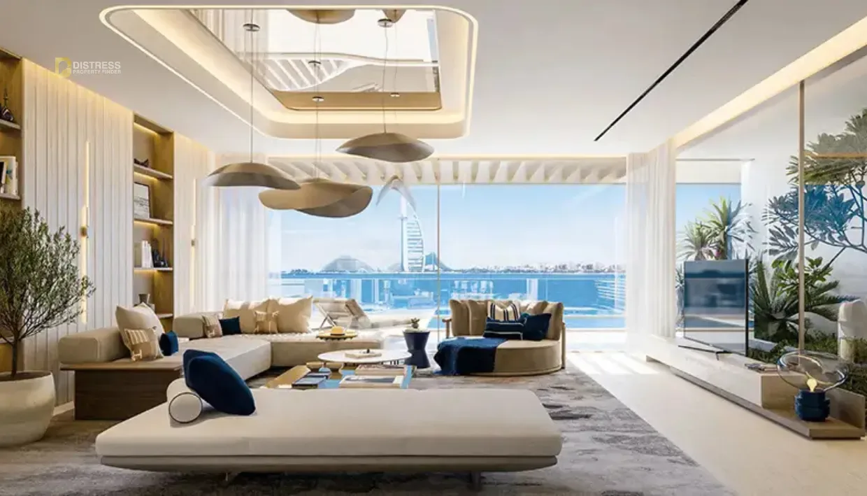 2-Bedroom Apartment Vitalia Palm Jumeirah — Burj Al Arab Living Room