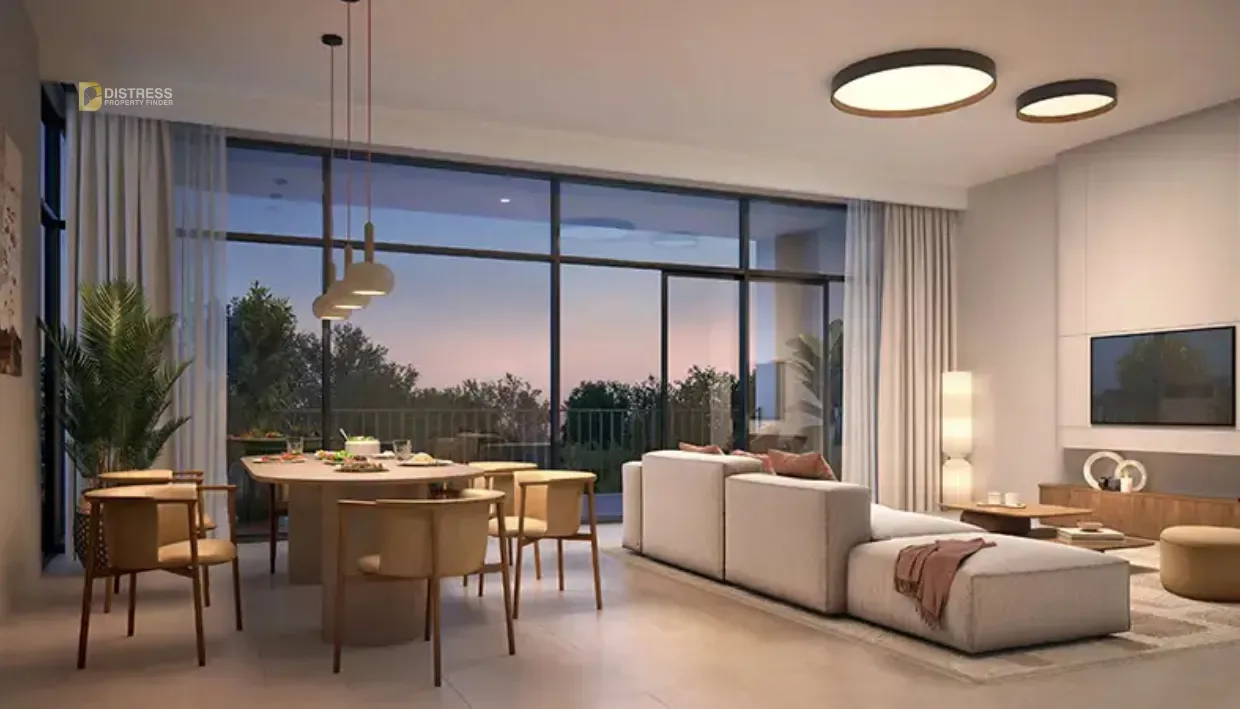 3-Bedroom Apartment Capria West Ghaf Woods — 1br Distress Dubai Living Area