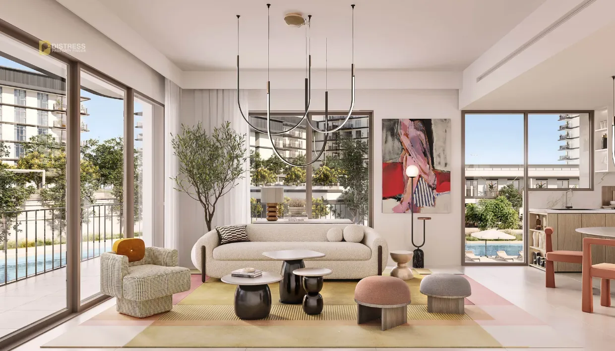 3-Bedroom Apartment Ocean Star Building 2 Rashid Yachts & Marina — At By Emaar Living Room
