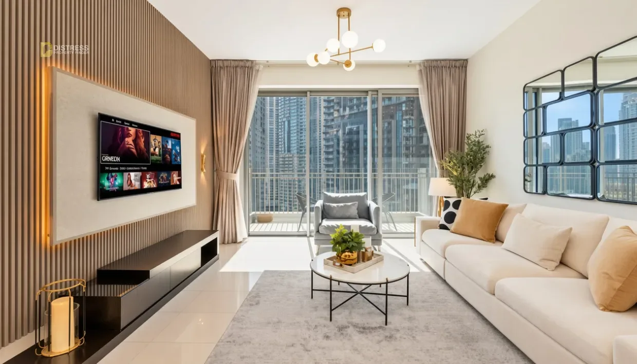 3-Bedroom Apartment Standpoint Tower B Downtown Dubai — Living Room
