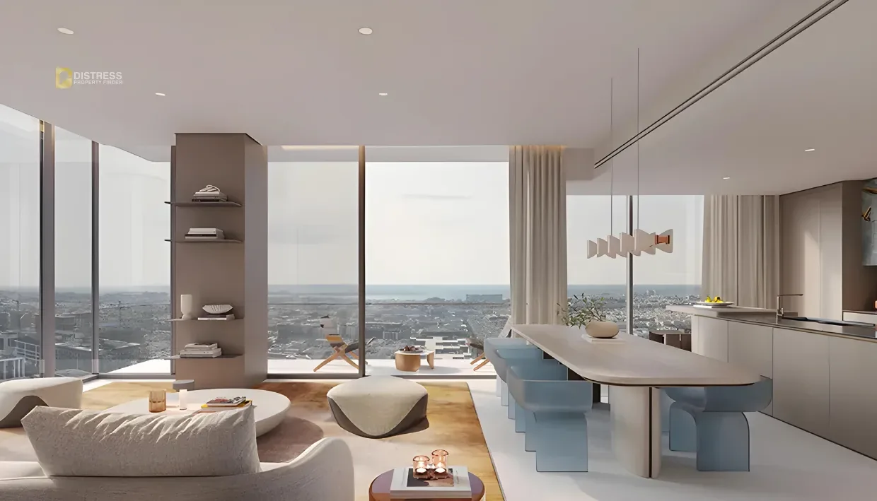 3-Bedroom Apartment Verve City Walk — By Meraas In Dubai Dinning With Living