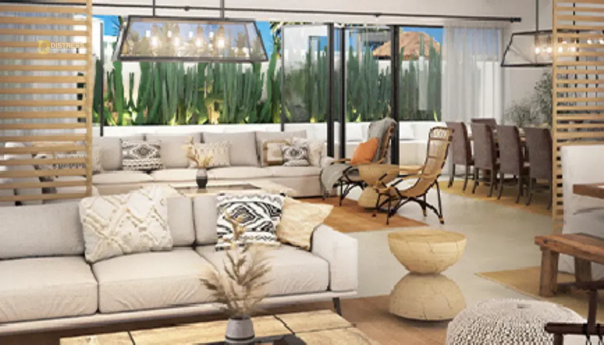 4-Bedroom Townhouse Costa Brava DAMAC Lagoons — 4br Ready 80pct Paid Distres Living Room