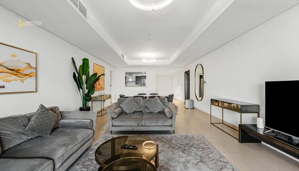 4-Bedroom Penthouse Balqis Residence Block A Palm Jumeirah — Residence Living Room