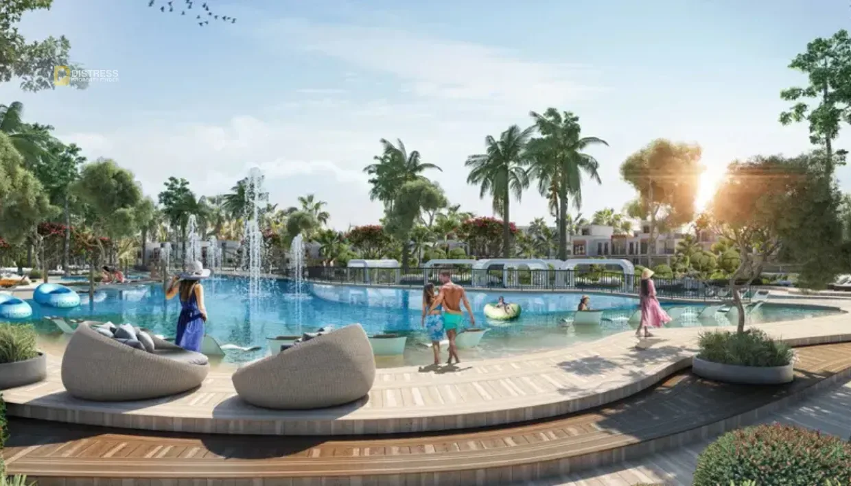4-Bedroom Townhouse Mykonos DAMAC Lagoons — At Dubai By Properties Pool