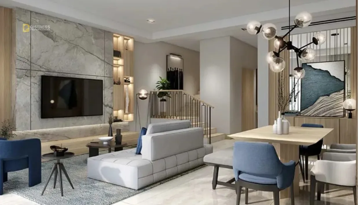 5-Bedroom Townhouse Damac Riverside Dubai Investment Park — Cluster Living Room