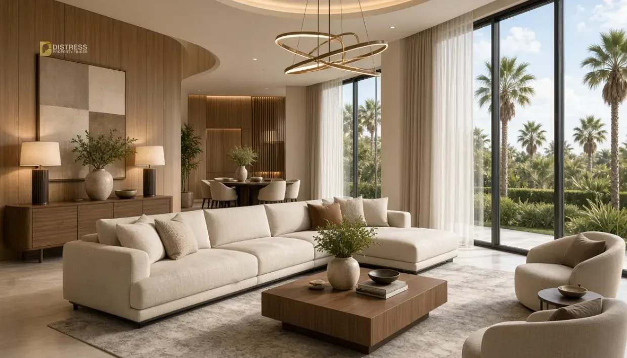5-Bedroom Villa The Wilds Dubailand — He By Dubai Living Room