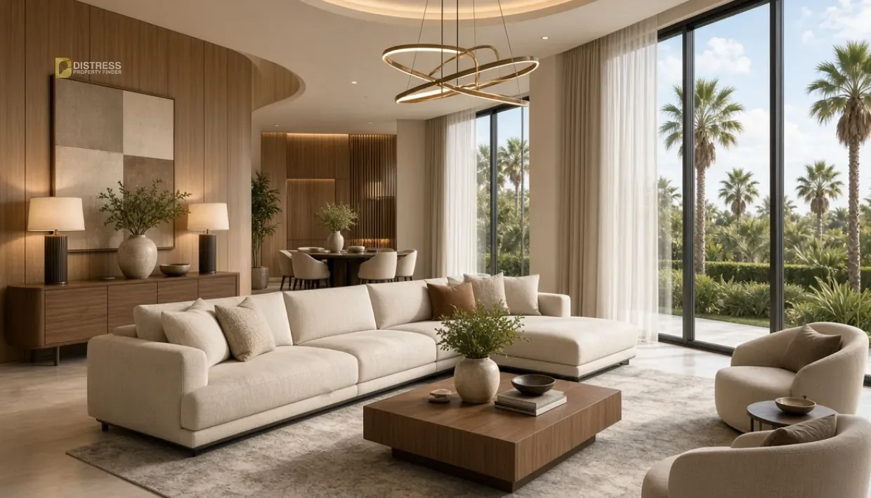 5-Bedroom Villa The Wilds Dubailand — By Dubai Living Room