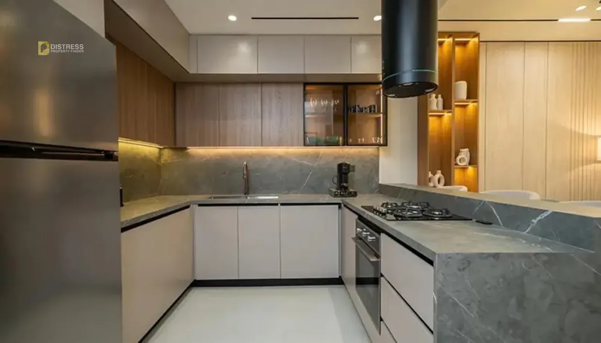 6-Bedroom Villa Haven by Aldar Wadi Al Safa 5 — Kitchen
