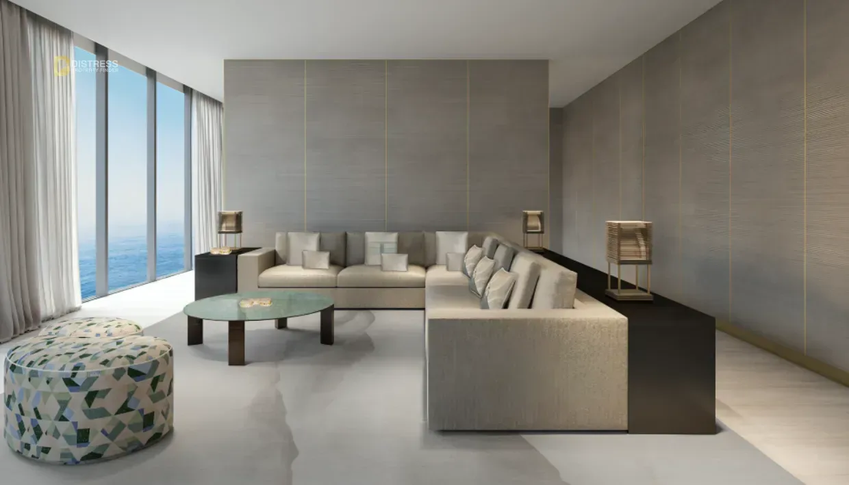 3-Bedroom Apartment Armani Beach Residences Palm Jumeirah — Living Room