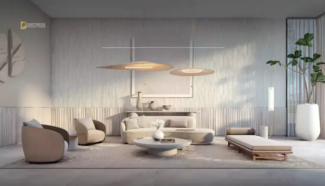 2-Bedroom Apartment Beach Mansion Tower 1 Emaar Beachfront — At By Properties Living Room
