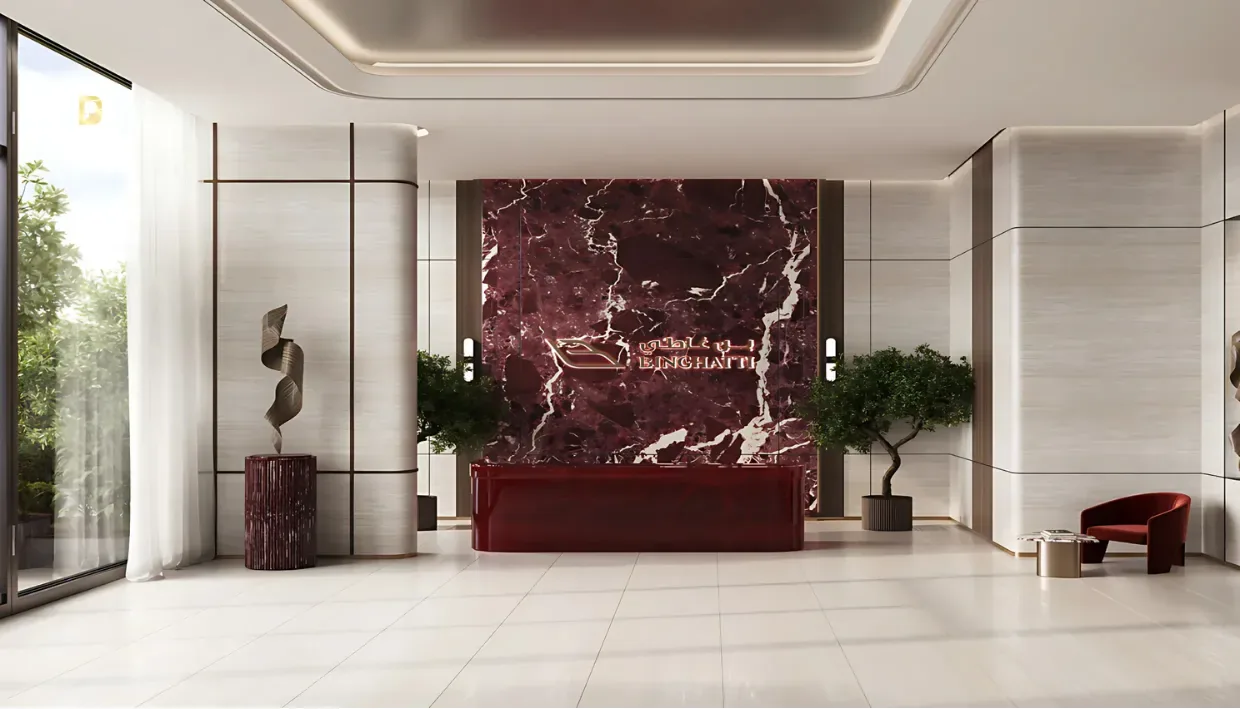 Studio Apartment Binghatti Ruby Jumeirah Village Circle — Bedroom Apartment High Floor Pool View Lobby