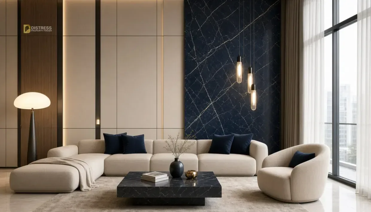 Apartment Binghatti Skyhall Business Bay — Living Room