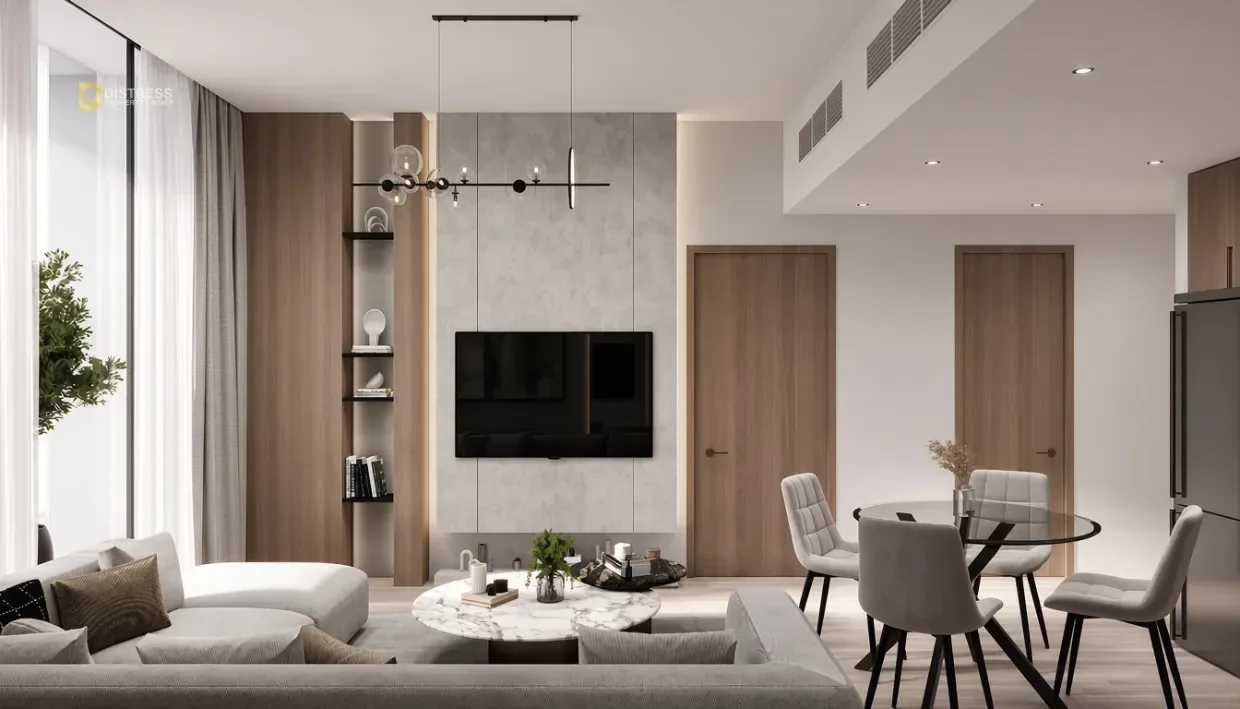 1-Bedroom Apartment Celia Heights Majan. Living Room. 1-Bedroom Apartment Celia Heights Majan — Living Room