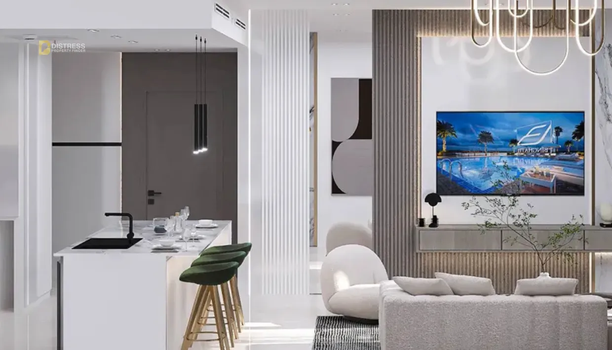 Binghatti House, Jumeirah Village Circle (JVC), Dubai - living room