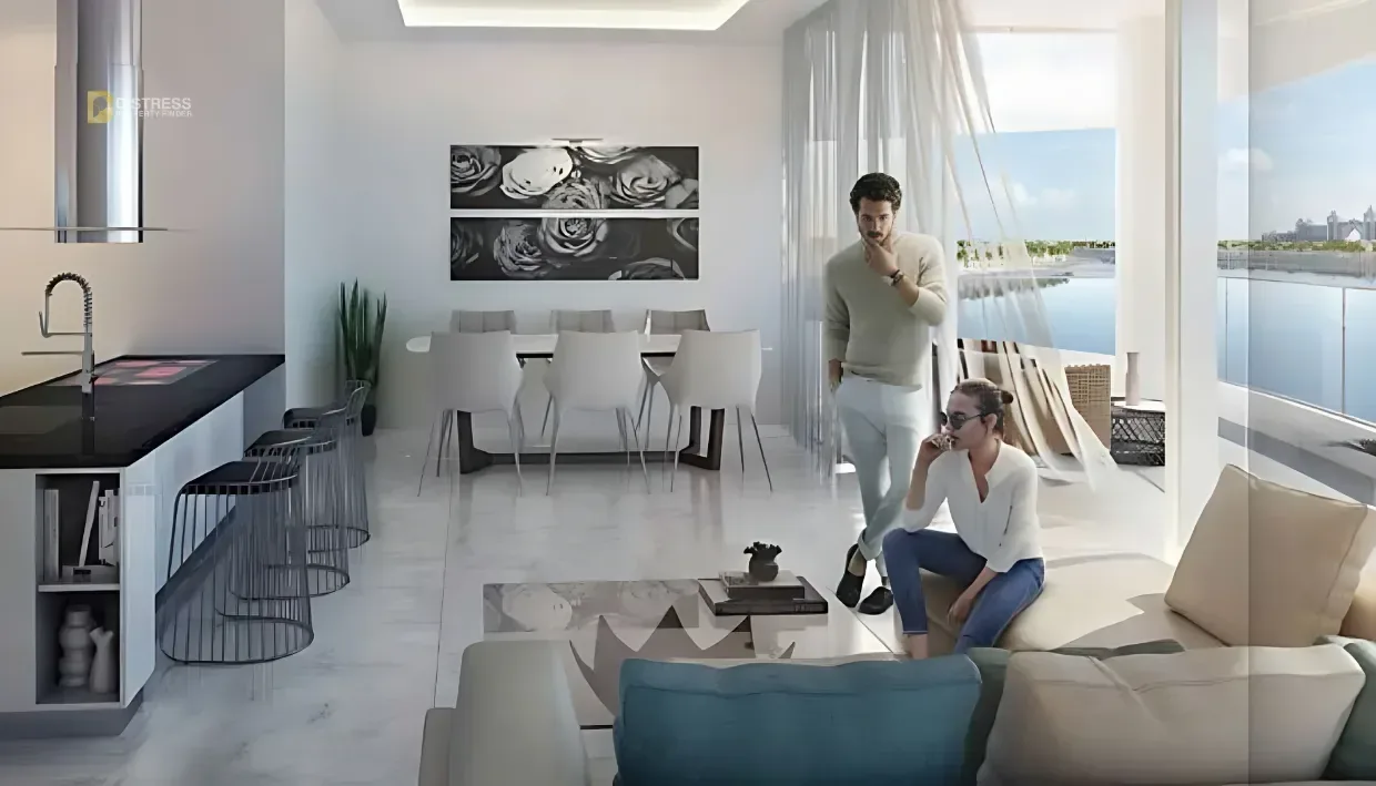 2-Bedroom Apartment Azizi Mina Palm Jumeirah — Waterfront Apartments At Dubai Open Kitchen