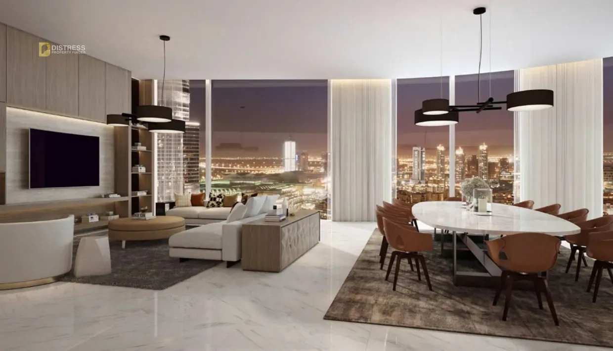 4-Bedroom Apartment Il Primo Downtown Dubai — Living Room