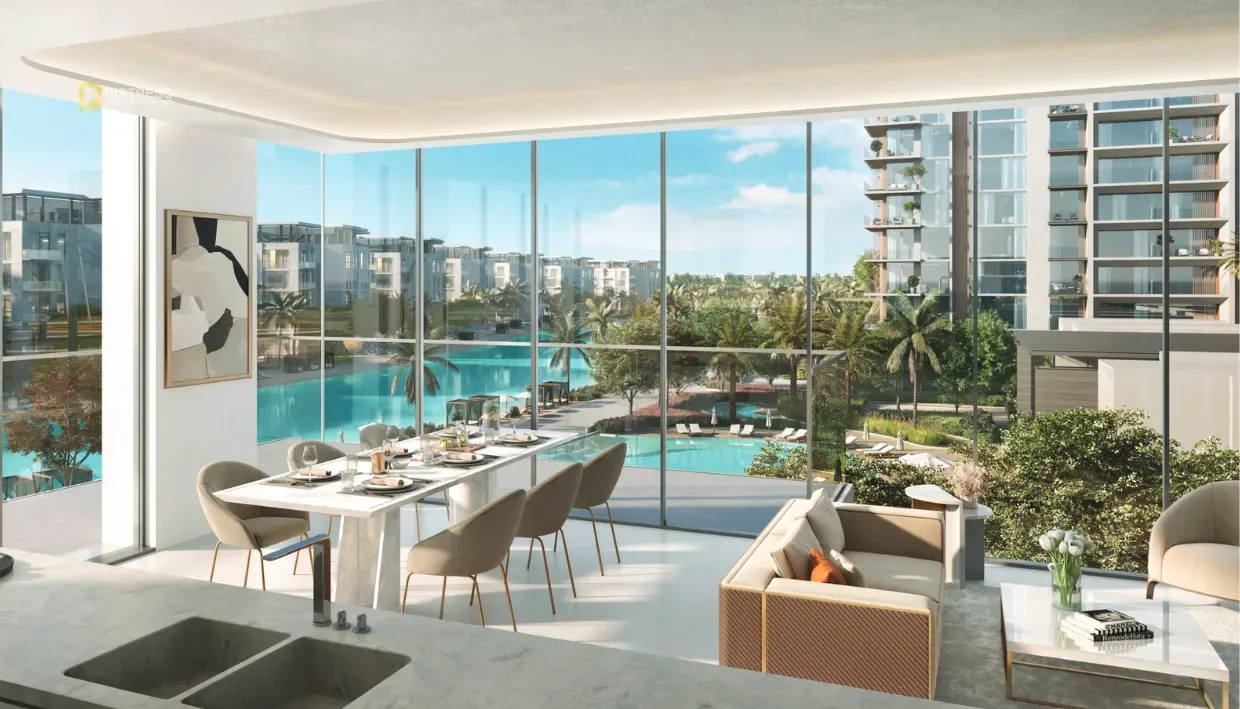 2-Bedroom Apartment Naya 3 District One — By Nakheel Properties Dinning With Living