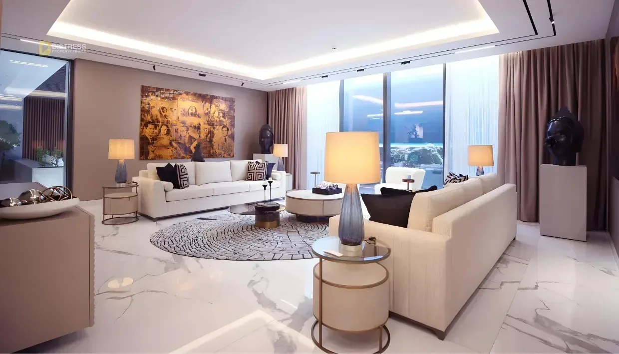 4-Bedroom Apartment The S Tower Sobha Hartland 2 — Al Sufouh By Living Room