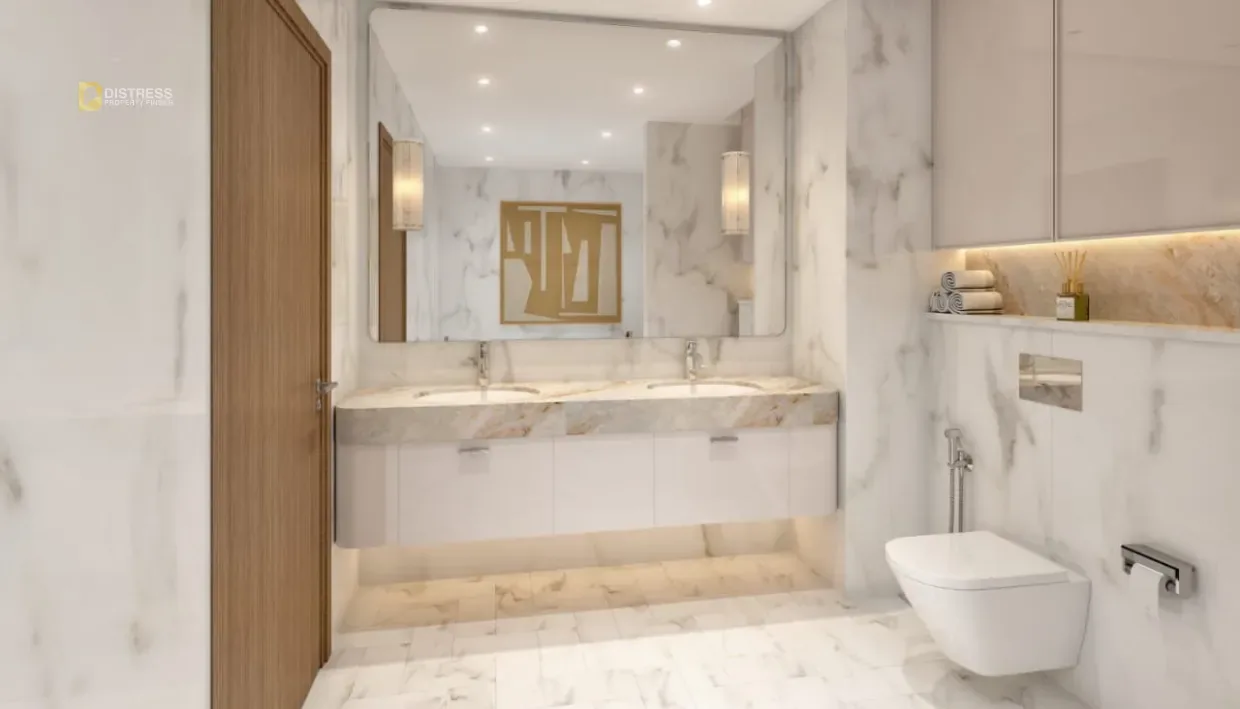 Studio Apartment Azizi Arian Downtown Jebel Ali — At Jabel By Development Bathroom