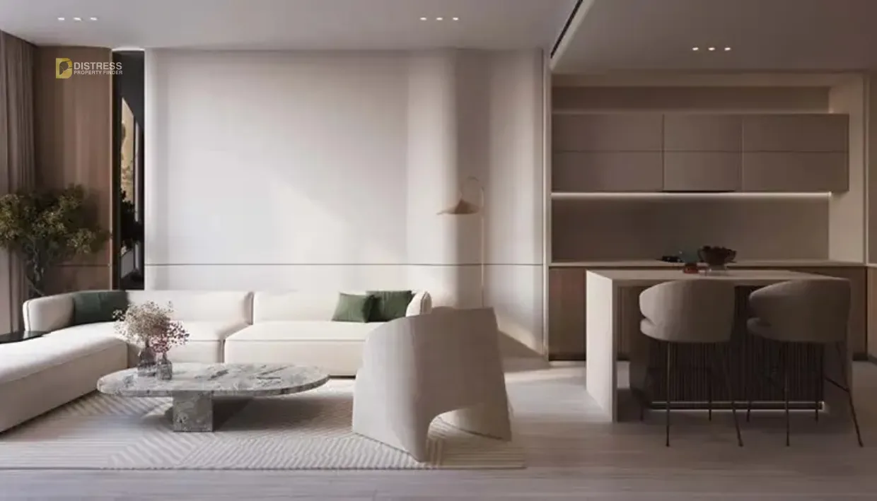 Studio Apartment Binghatti Starlight Al Jaddaf — Living Area