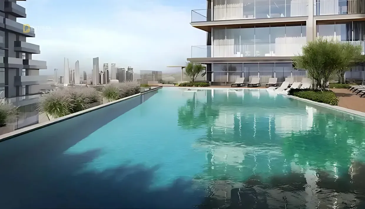 Studio Apartment Binghatti Starlight Al Jaddaf — Swimming Pool