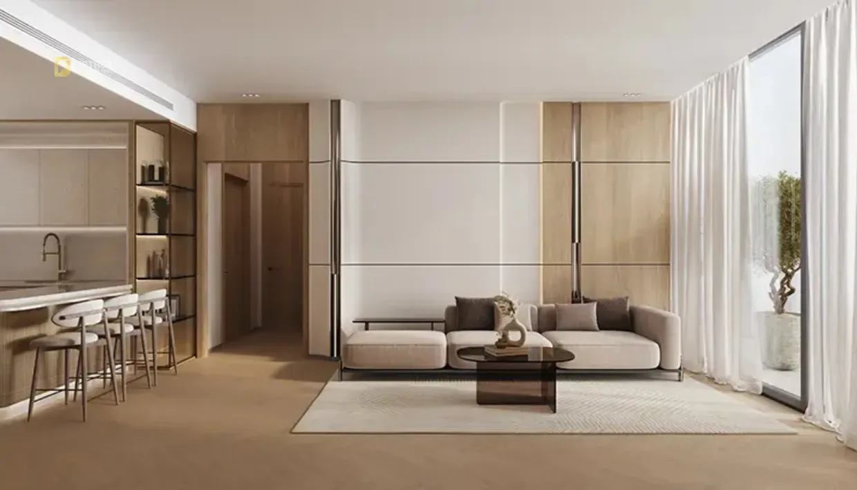 Studio Apartment Binghatti Hillviews Tower B Dubai Science Park — Binghatti At By Binghatti Developers Living Room