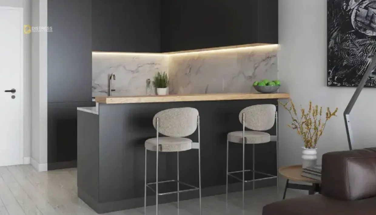 Studio Apartment Maison Elysee II Jumeirah Village Circle — At Dubai By Pantheon Development Kitchen