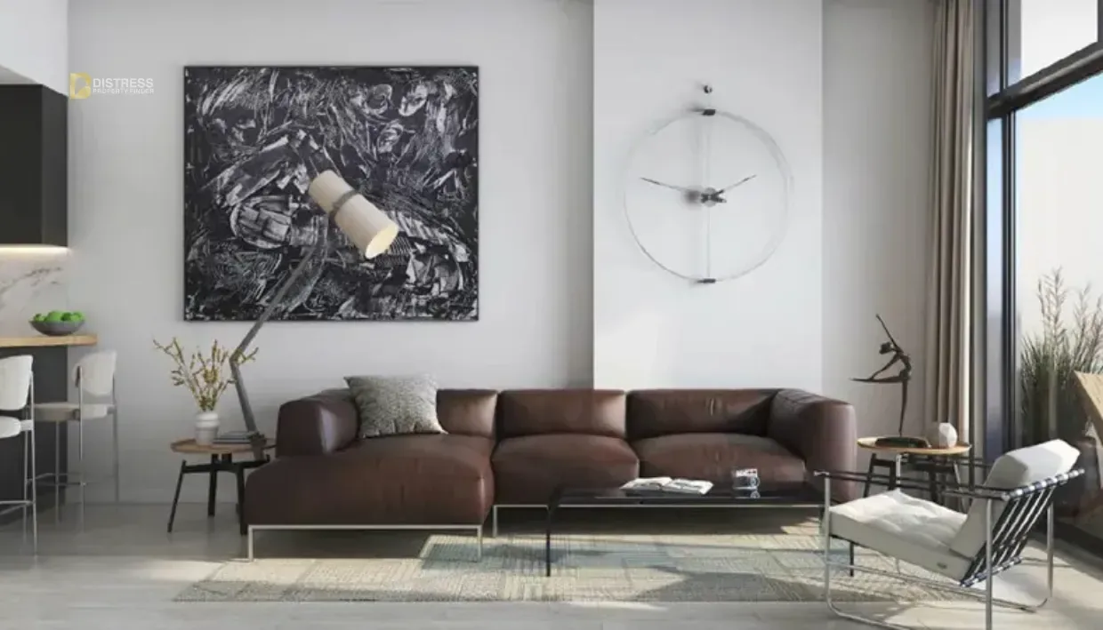 Studio Apartment Maison Elysee II Jumeirah Village Circle — At Dubai By Pantheon Development Living Area