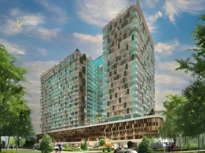 Studio Apartment Peace Lagoons Dubailand Residence Complex — Bedroom Apartment With Private Pool Balcony In