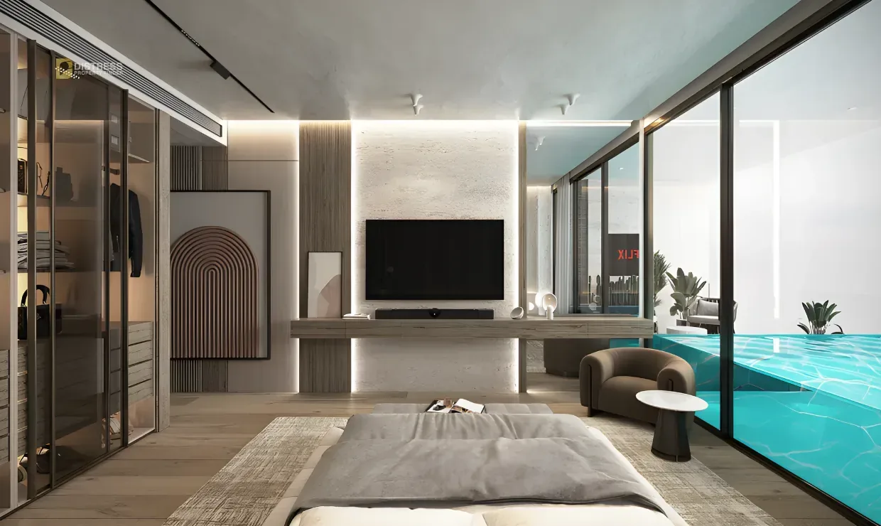Studio Apartment Peace Lagoons Dubailand Residence Complex — Bedroom Apartment With Private Pool Balcony In