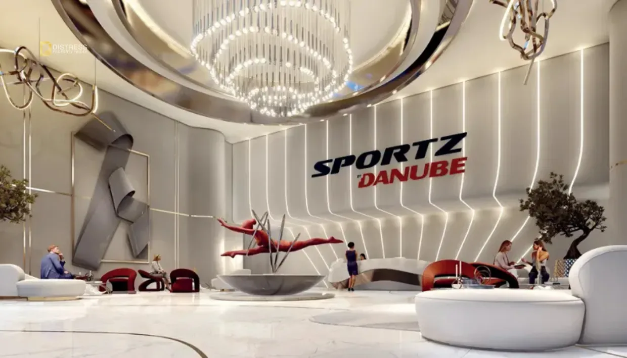 Studio Apartment Sportz By Danube Dubai Sports City — At Sport Dubailand Lobby